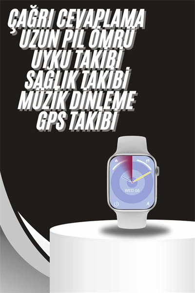 Akıllı Saat Gümüş Kasa Bluetooth Kulaklık Hediyeli Çok Fonksiyonlu İkili Set