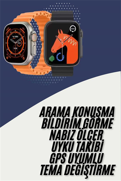 Akıllı Saat Kordon Hediyeli Güçlü Batarya Kapasiteli Titreşimli Bildirim Görme Unisex