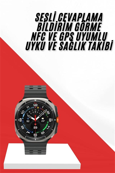 Akıllı Saat Müzik Dinleme Nabız Ölçer NFC ve GPS Uyumlu Sesli Asistan