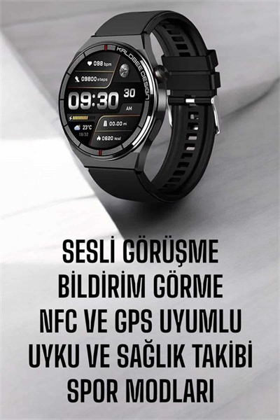 Akıllı Saat Nabız Sensörlü Bildirim Görebilen Spor Modları GPS Takibi