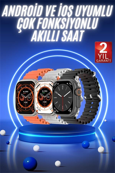 Akıllı Saat Ultra Android & İOS Uyumlu Arama Bildirim Özellikli