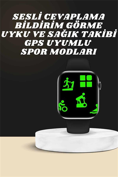 Akıllı Saat Wireless Şarj Yüksek Çözünürlüklü Müzik Dinleme Sesli Cevaplama