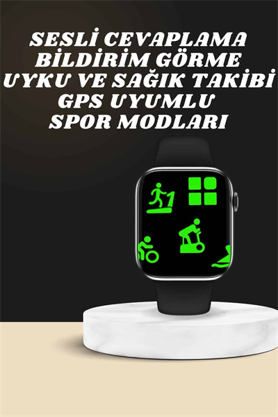 Akıllı Saat Wireless Şarj Yüksek Çözünürlüklü Müzik Dinleme Sesli Cevaplama