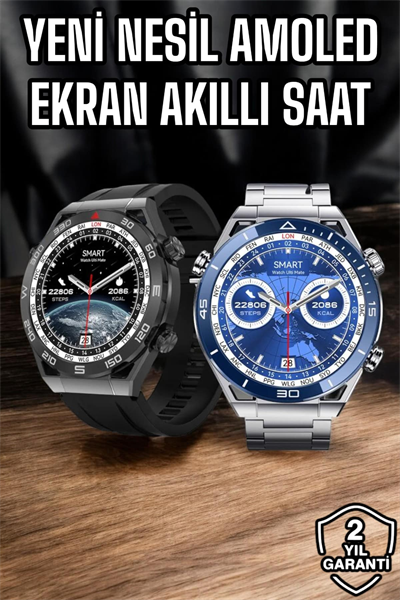 Akıllı Saat Yeni Nesil 2024 Model Metal Kordonlu Bluetooth Bağlantılı