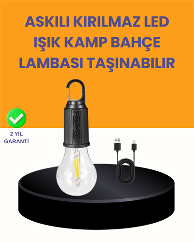 Akıllı Sensörlü USB Şarjlı Kamp Lambası