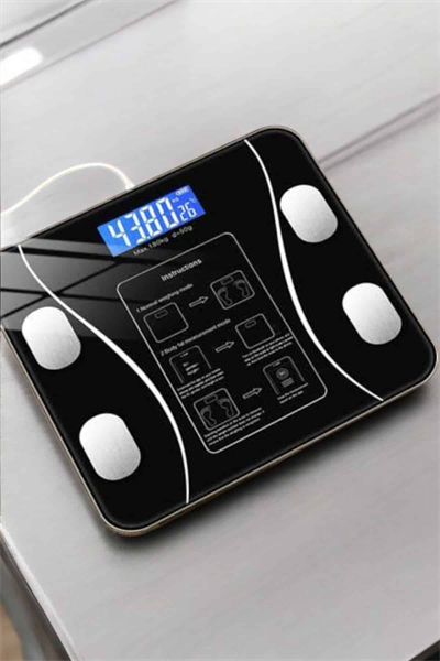 Akıllı Tartı Dijital Baskül Yağ Su Kas Vücut Kitle Kilo Ölçer Tartı