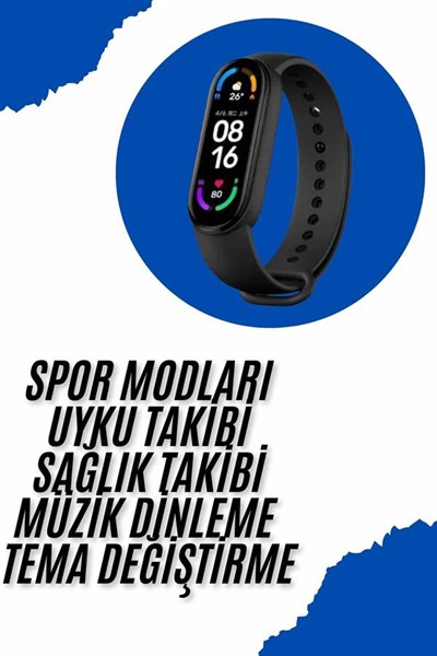 Akıllı Uyumlu Bileklik M6 Adımsayar Spor Modları Çağrı Görme Türkçe Menü