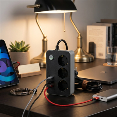 Akım Korumalı 3 Prizli 3 USB Girişli Uzatma Kablosu