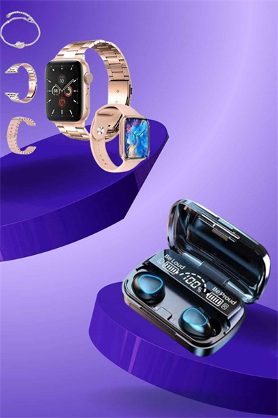 Aksesuar Hediyeli Akıllı Saat ve Dijital Göstergeli Powerbankli Bluetooth Kulaklık