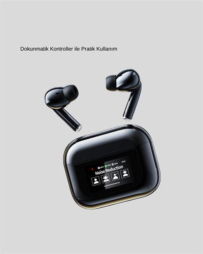 Aktif Gürültü Engelleme (ANC) Kablosuz Bluetooth Kulaklık – Dijital Ekranlı, Dokunmatik ve Uzun Pil Ömürlü