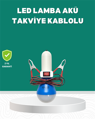 Aküden Çalışan 12V LED Ampul Taşınabilir Kullanım