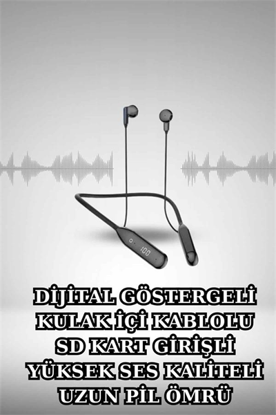 Alarm ve Titreşim Özellikli Akıllı Saat ve Mikrofonlu Kablolu Bluetooth Kulaklık 60 Saat