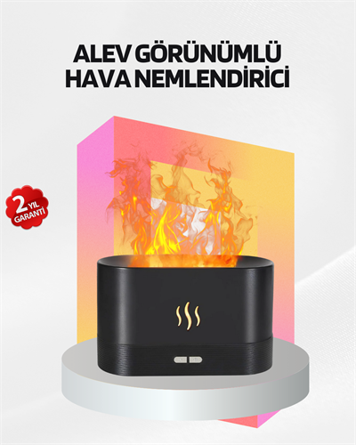 Alev Görünümlü Hava Nemlendirici Kumandalı LED Işıklı Aromatik Difüzör