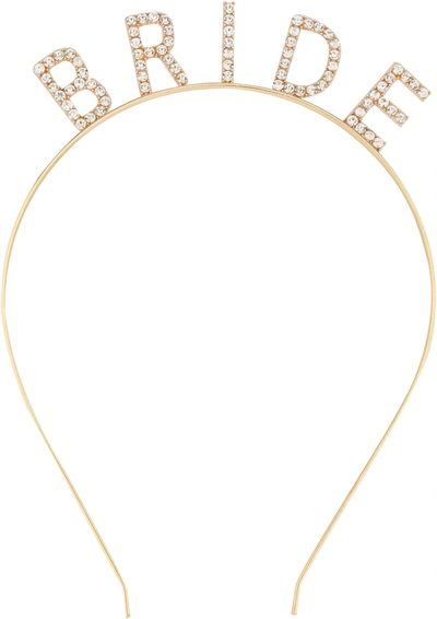 Altın Gold Renk Bekarlığa Veda Kristal Taş Bride Tacı İthal