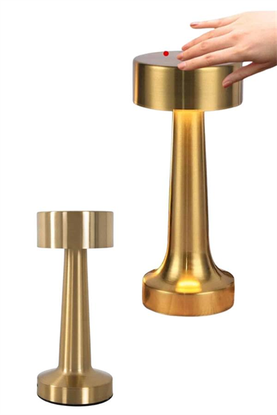 Altın Rengi Masa ve Gece Lambası Dokunmatik Şarjlı Masa Lambası
