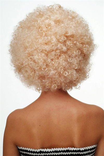 Altın Renk Kıvırcık Afro Parti Peruğu