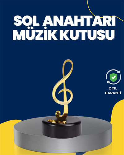 Altın Sol Anahtarı Müzik Kutusu Döner Mekanizmalı