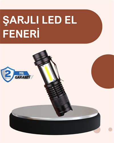 Alüminyum Gövdeli 2000 Lümen Güçlü LED El Feneri