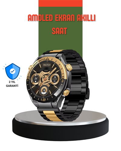 Amoled Ekran Akıllı Saat Bluetooth 5.1 Çağrı Destekli 3 Bileklikli