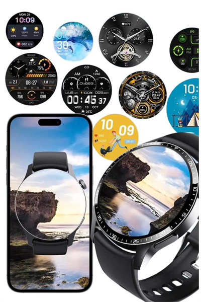 Amoled Ekran Metal Deri Silikon Kordonlu Uyku ve Sağlık Takibi