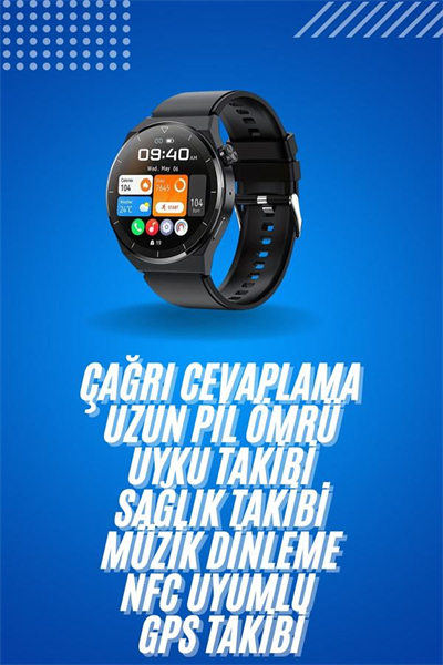 Amoled Ekran Metal Deri Silikon Kordonlu Uyku ve Sağlık Takibi