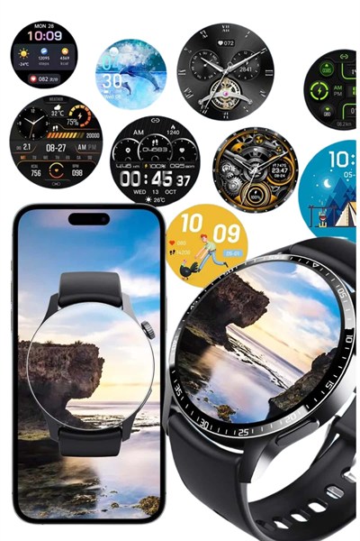 Amoled Ekran Metal Deri Silikon Kordonlu Uyku ve Sağlık Takibi