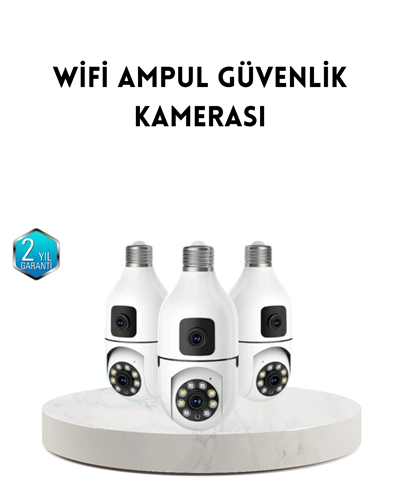 Ampul Tipi WiFi Kamera 2MP Lensli Full HD Görüntü ve Akıllı Hareket Algılama