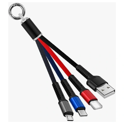 Anahtarlık Çoklu Şarj Kablosu 4 Başlıklı