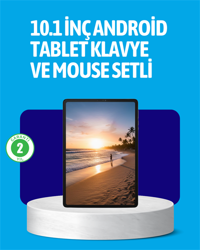 Android 15 Tablet Klavyeli Mouse’lu Profesyonel Set