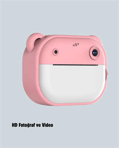 Anında Baskı Özellikli Çocuk Kamerası – 24MP HD Çift Lens, 32GB Hafıza ve Oyun Modu