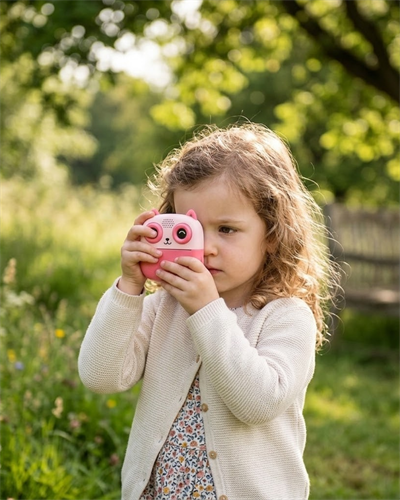 Anında Fotoğraf Baskılı Çocuk Kamerası 5 Rulo Kağıt 6 Renk Kalem Hediyeli Eğitici Oyuncak Kamera