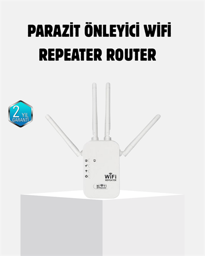 Antenli WiFi Repeater 300m2 Kapsama Alanı WPA3 Güvenlikli