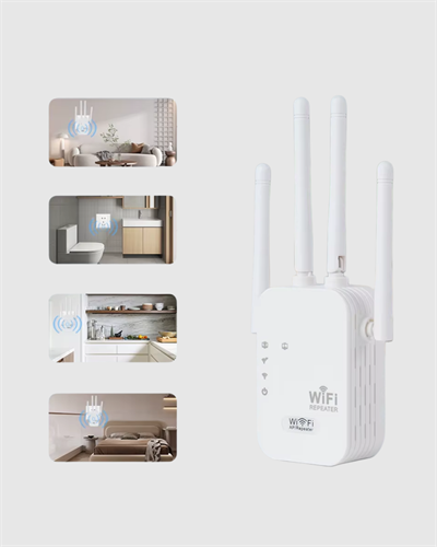 Antenli WiFi Repeater 300m2 Kapsama Alanı WPA3 Güvenlikli