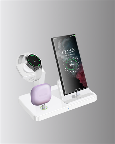 Apple Uyumlu Kablosuz Şarj İstasyonu 4 Cihaz Destekli ve Hızlı Şarjlı
