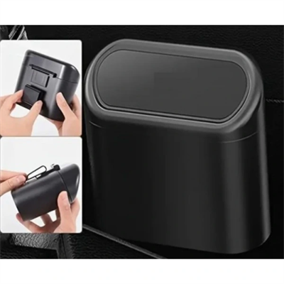 Araba Çöp Kutusu Kapaklı Organize Siyah Renk