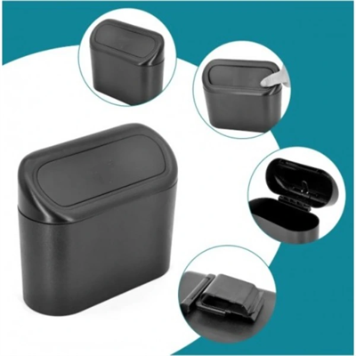 Araba Çöp Kutusu Kapaklı Organize Siyah Renk