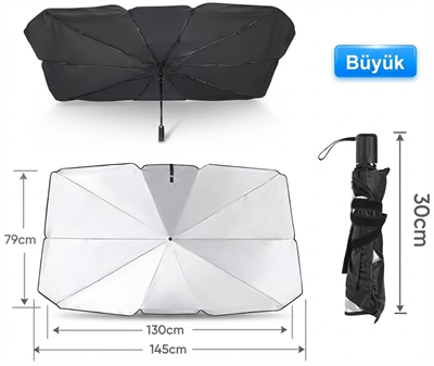 Araba Güneş Gölge Koruyucu Şemsiye Oto Ön Cam Güneşlik(145cm*79cm)