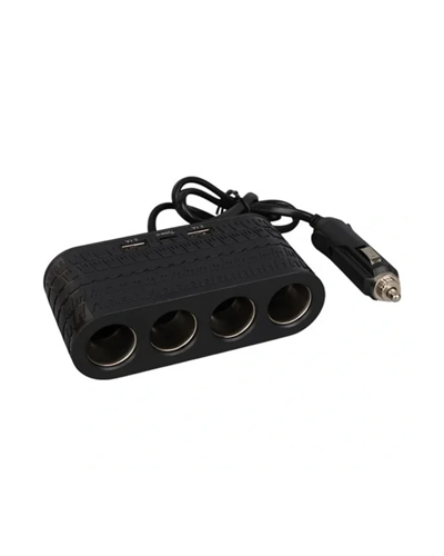 Araç Çakmak Çoklayıcı 4 Çıkışlı 2 USB ve Type C Girişli Çok Fonksiyonlu Şarj Ünitesi