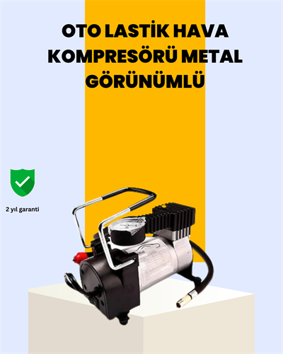 Araç Çakmak Girişli Metal Hava Kompresörü 10A Güçlü Motor