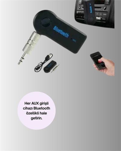 Araç İçi Bluetooth AUX Adaptörü ve Telefon Görüşme Cihazı