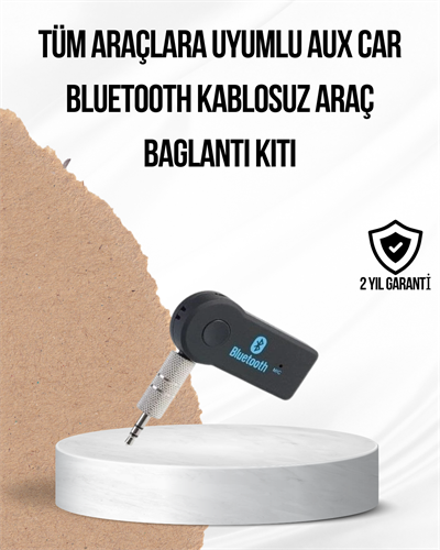 Araç İçi Bluetooth AUX Adaptörü ve Telefon Görüşme Cihazı