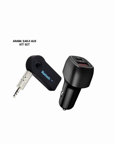 Araç İçi Bluetooth Müzik Kiti + Type-C PD Araç Şarjı Seti