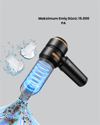 Araç İçi Derinlemesine Temizlik İçin Kompakt ve Ergonomik El Süpürgesi