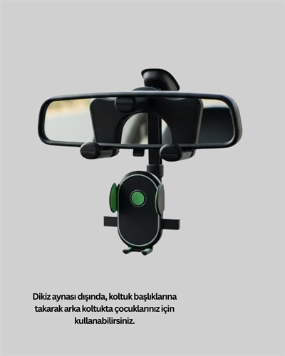 Araç İçi Dikiz Aynası Telefon Tutucu Katlanabilir ve Çok Fonksiyonlu