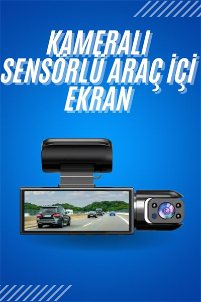 Araç İçi Full Hd Kamera Ön ve Arka Kameralı Ekranlı Araç Kamerası