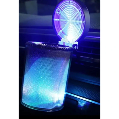 Araç İçi Oto Kokusuz Küllük RGB Işıklı Kapaklı
