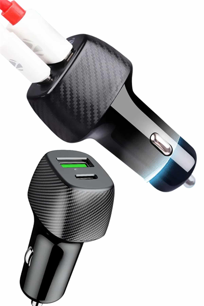 Araç İçi Şarj Cihazı 38W Güç Kapasiteli Type-C Girişli Araba Çakmaklık