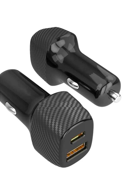 Araç İçi Şarj Cihazı 38W Güç Kapasiteli Type-C Girişli Araba Çakmaklık