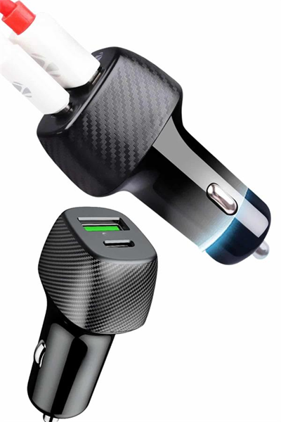 Araç İçi Şarj Cihazı 38W Güç Kapasiteli Type-C Girişli Araba Çakmaklık