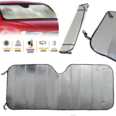 Araç Ön Cam Güneşlik UV ve Isı Koruma Katlanabilir Toyota Corolla Skoda Superb Dacia Duster Ford Focus